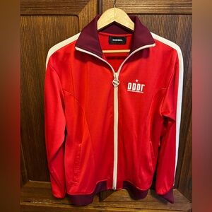 Diesel Vibrant Red Track Jacket with White Trim and DDDL logo